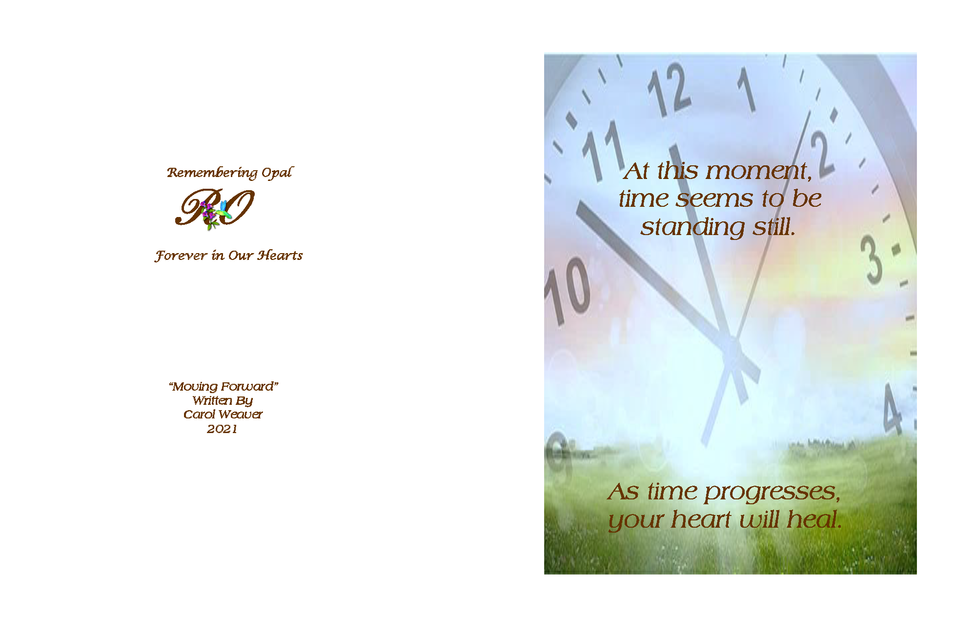 Clock Standing Still, Written by Carol Weaver - Image 3
