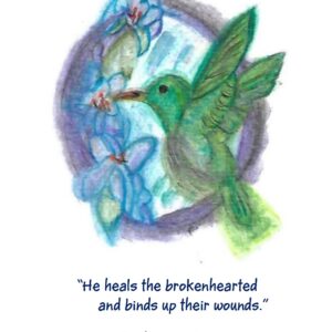 Blue Hummingbird, Circle Frame