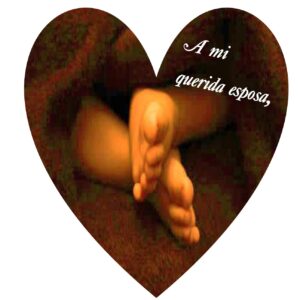 To Dear Wife-Baby Feet in Heart-Spanish