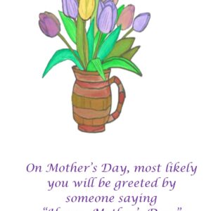 Mother's Day, Tulips-Purple Lettering