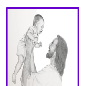 Jesus Holding Laughing Baby