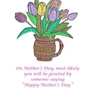 Mother's Day-Tulips-Pink Lettering
